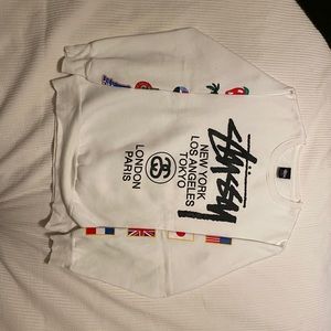 Stussy World Tour Flag Crewneck Sweater